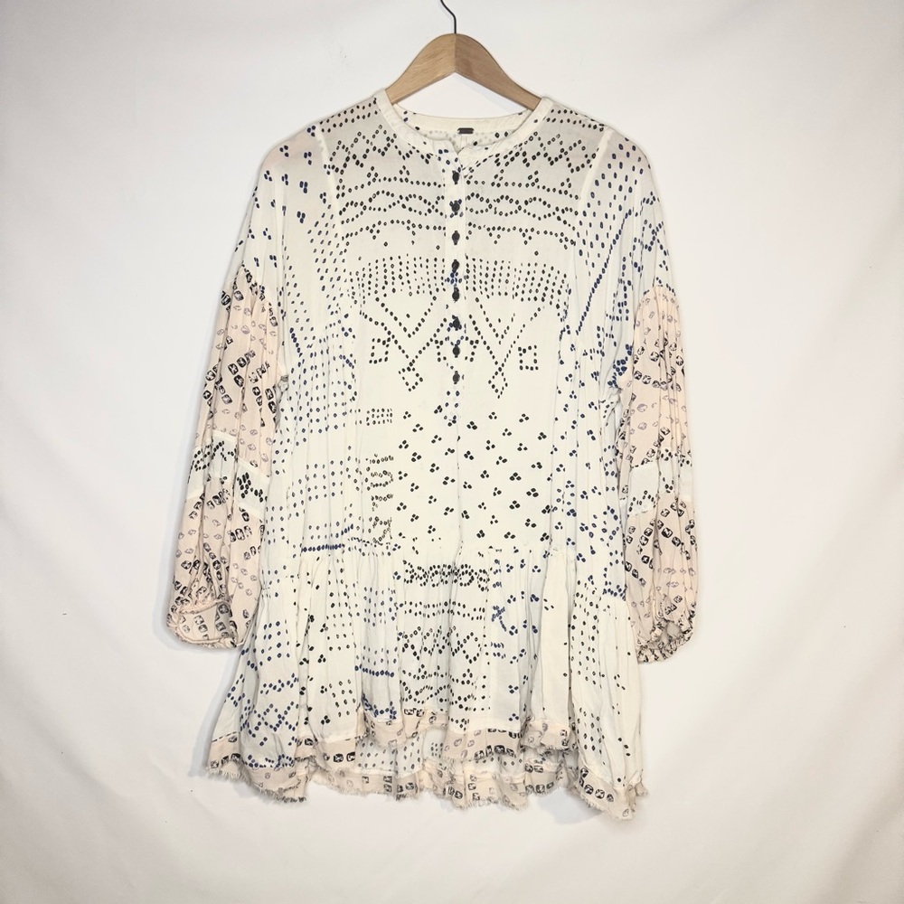 Free People Shibori Tunic Dress Ivory Size Small - Picture 4 of 10